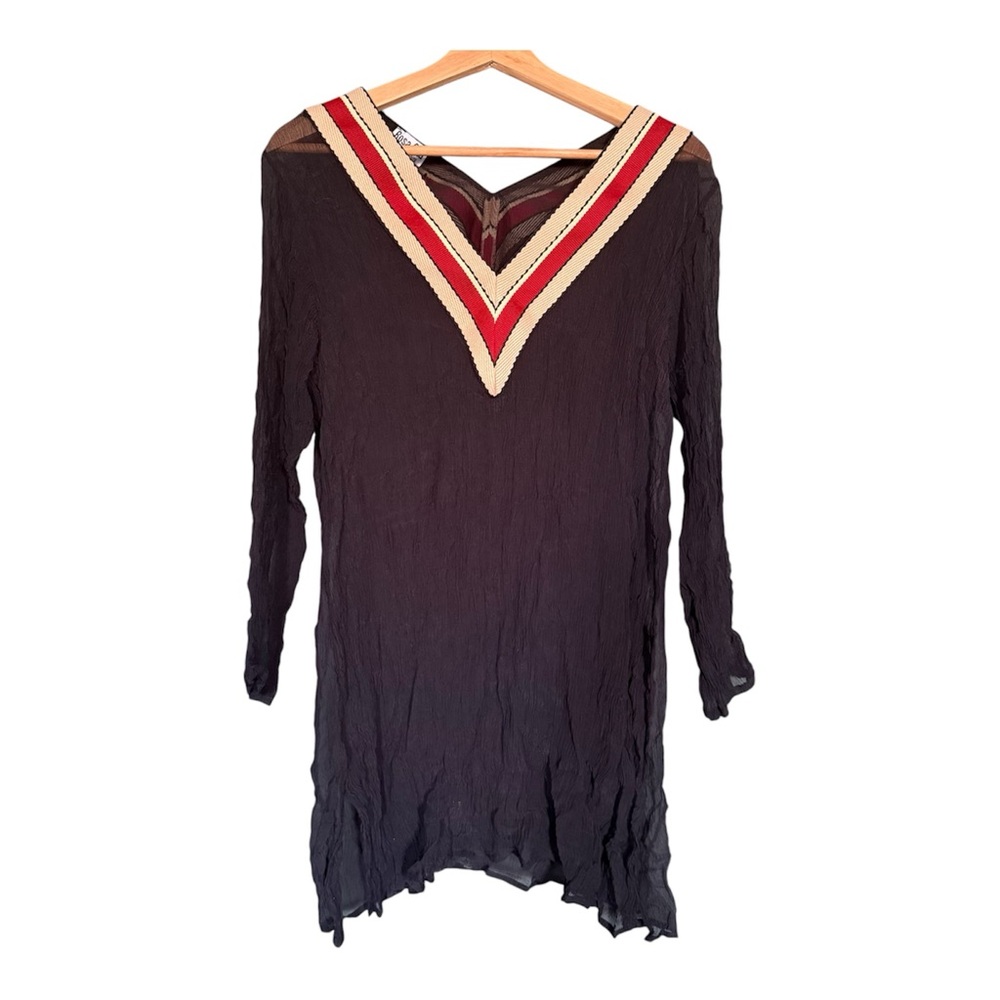NWOT ROSA CHA Swim Cover Up Black SILK Swimwear Beach Tunic size M
